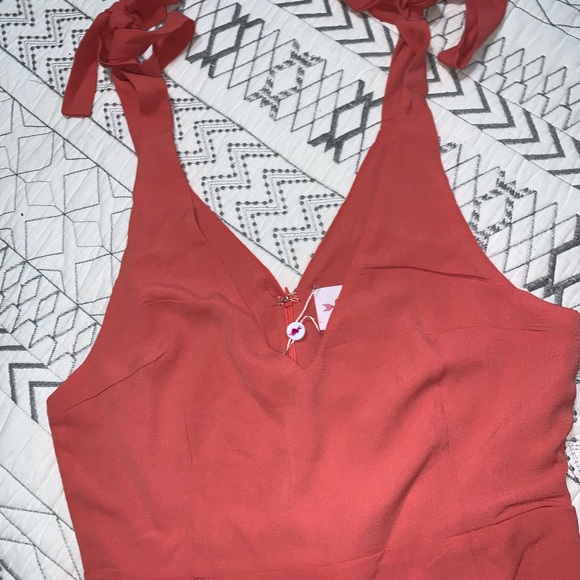 BUDDYLOVE JOAN TIE SHOULDER ROMPER - CORAL - Picture 11 of 14